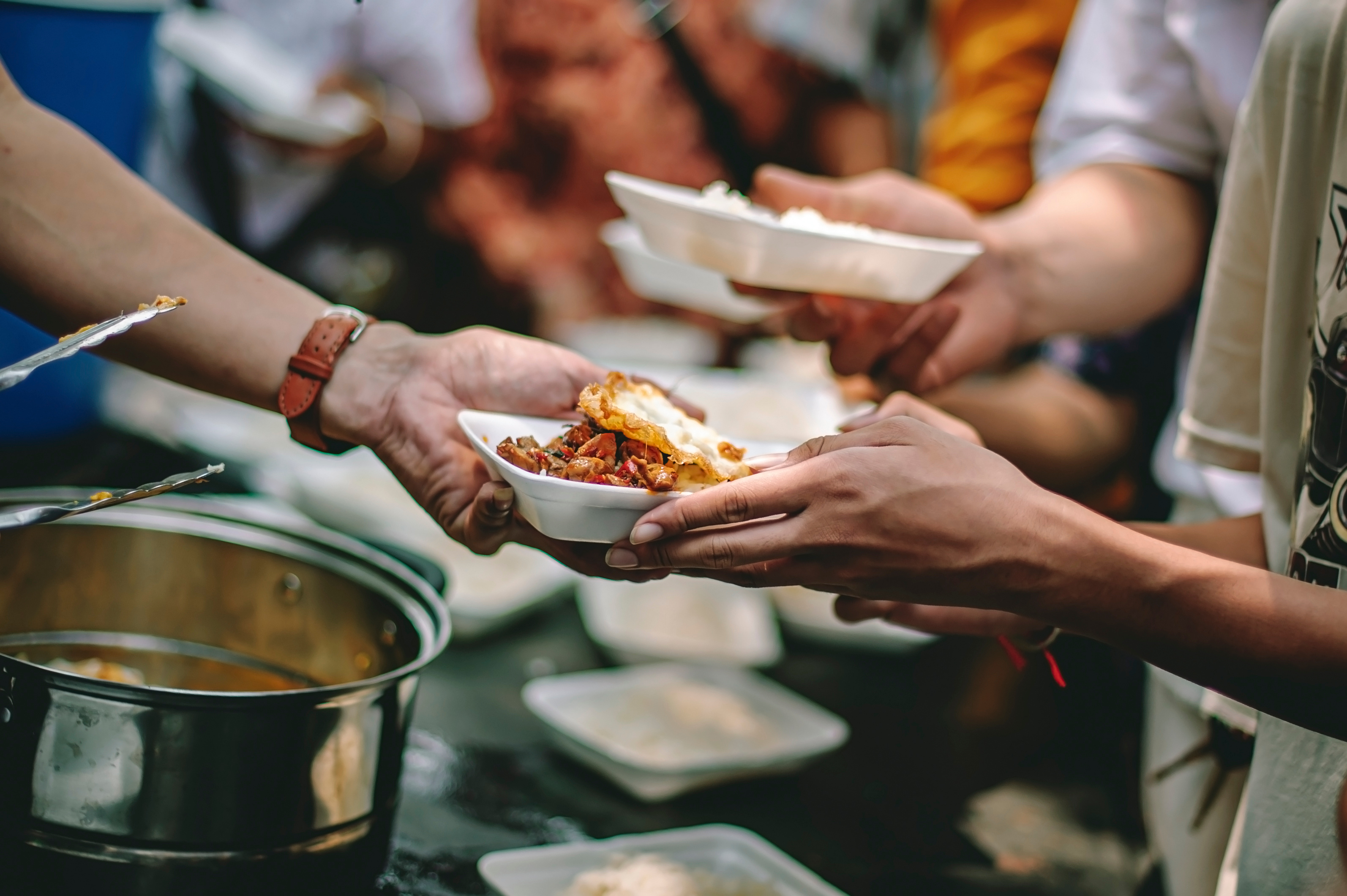 Volunteers preparing meals in the In Touch kitchen